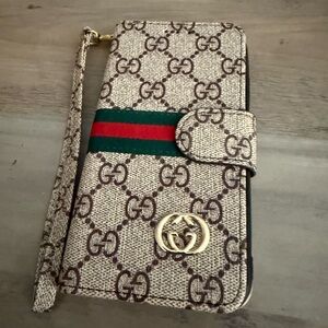 Gucci Monogram Beige and Red Phone Case
